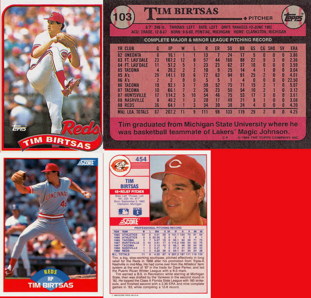 Fountain Square - A Few Baseball Cards From Tim Birtsas 80S
